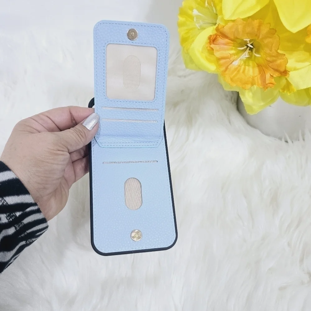 Iphone 15 6.7  wallet case blue new without tag